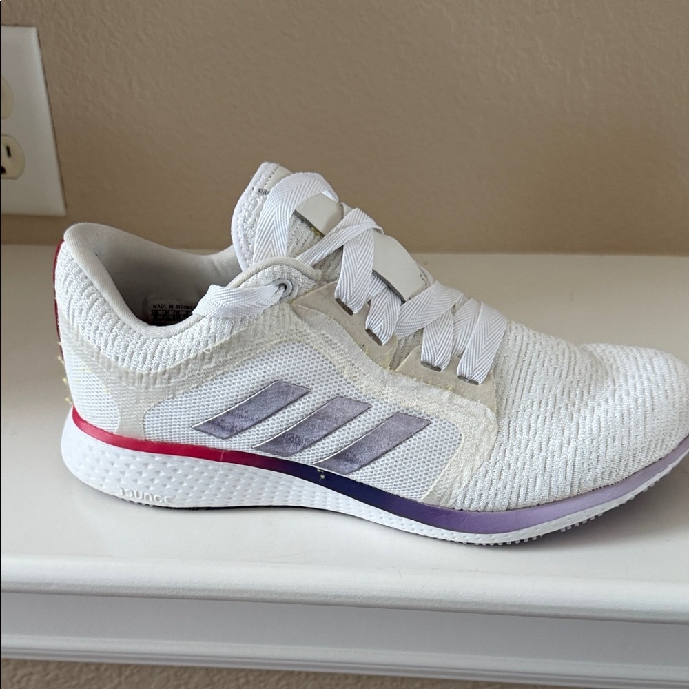 Adidas White and Purple Running Shoes - Picture 4 of 13